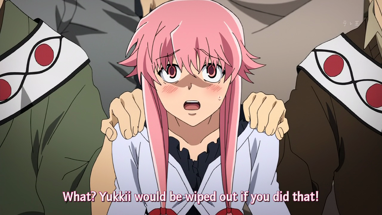 Mirai NIkki is good but it39;s also really ***** stupid. Yuno is a 